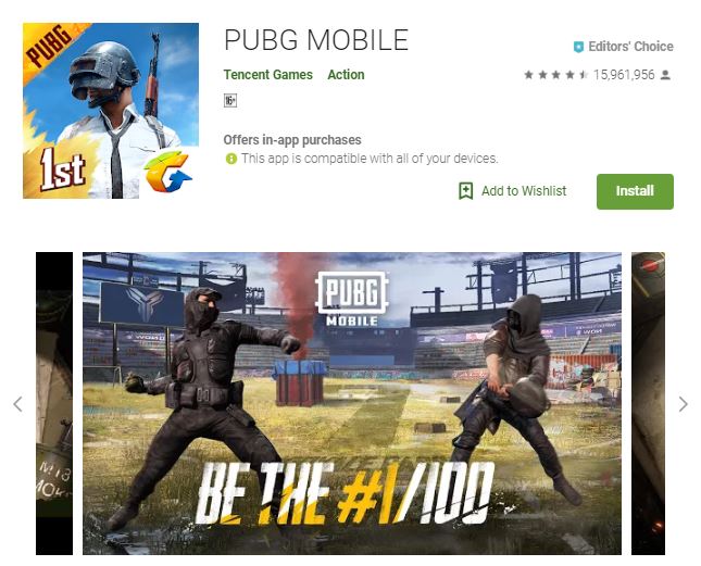 An image of a screenshot from the game PUBG MOBILE, image of two armored persons dueling against each other in a vast arena, one of the editors choice games