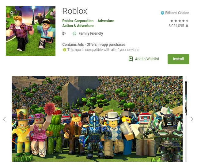 An image of a screenshot from the game Roblox, a group photo of uniquely designed in-game characters, one of the editors choice games