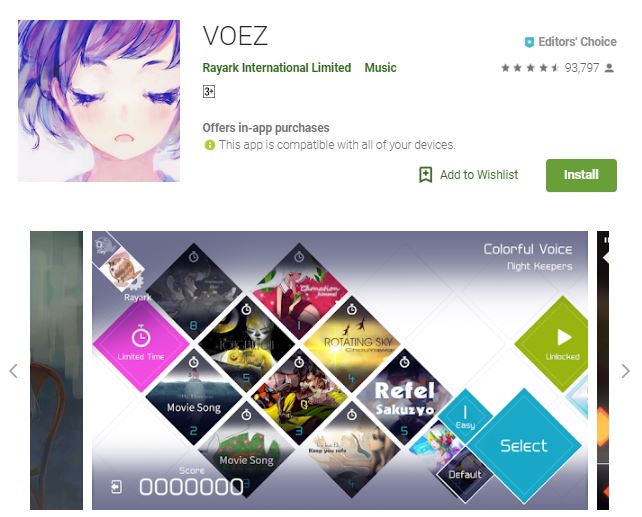 An image of a screenshot from the game VOEZ, collage image of the game features, one of the editors choice games