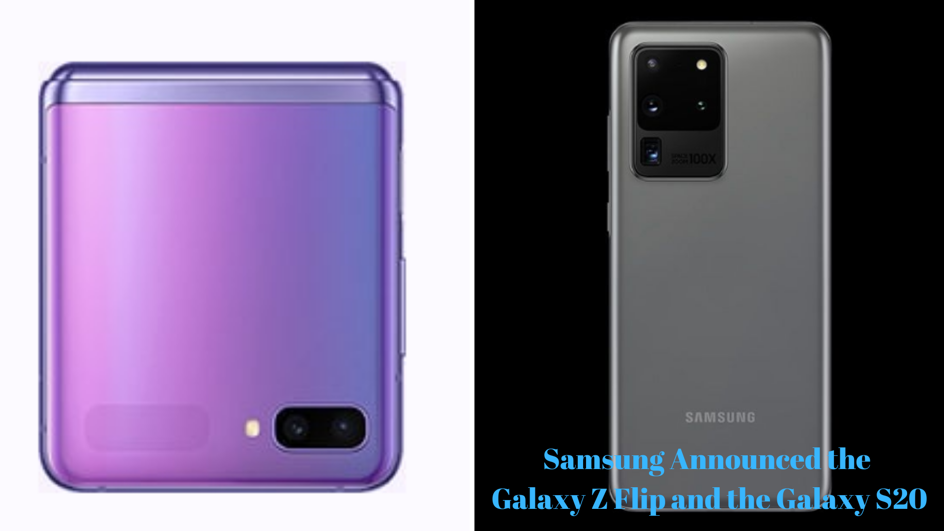 photo of the galaxy z flip and galaxy s20