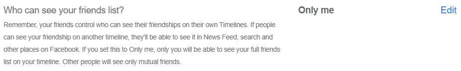 The words "Only Me" are the highlight of this screenshot from New Facebook. This photo is for the "How to Hide Friends in Facebook" blog in TechToGraphy.