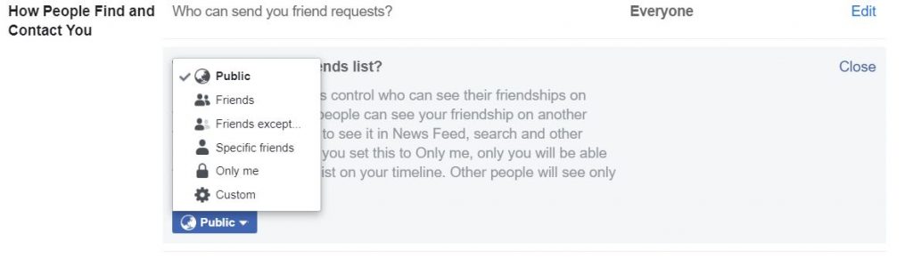 A screenshot consists mostly of text from New Facebook. This photo is for the "How to Hide Friends in Facebook" blog in TechToGraphy.