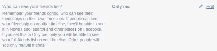 A screenshot from Classic Facebook, highlighting the words "Only Me." This photo is for the "How to Hide Friends in Facebook" blog in TechToGraphy.