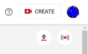 A screenshot of the CREATE icon of YouTube. This photo is for the "How to Upload Videos on YouTube?" blog post of TechToGraphy.