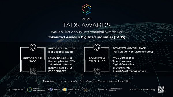 TADS Awards — The World’s First Annual International Awards for Tokenized Assets & Digitized Securities Launched in Hong Kong
