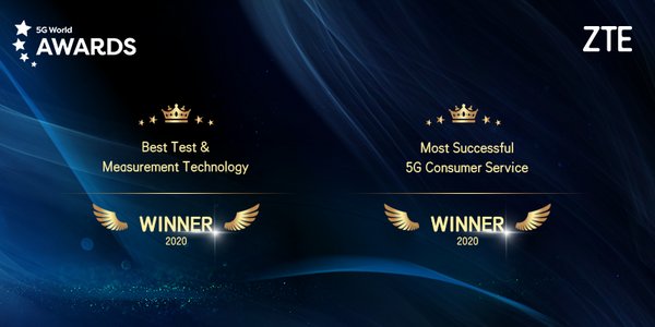 ZTE wins Best Test & Measurement Technology and Most Successful 5G Consumer Service awards at 5G World 2020