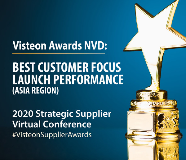 New Vision Display awarded “Best Customer Focus Product Launch (Asia Region)” by Visteon Corporation