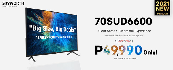 “Big Size, Big Deals” 70SUD6600 Home Cinema TV