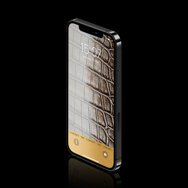 The First Luxury NFT wallpaper by Labodét features rare Niloticus crocodile leather and 68 grams of 18k gold.