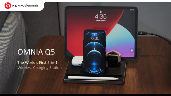 ADAM elements Launches OMNIA Q5, World’s First 5-in-1 Wireless Charging Station