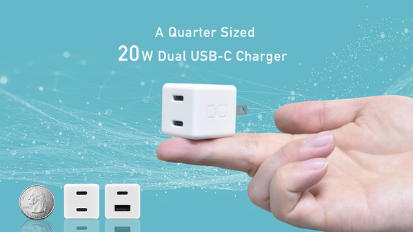 A Quarter Sized 20W Dual USB-C Charger: CIO-PD20W