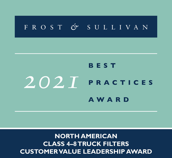 Donaldson Company Recognized by Frost & Sullivan for Improving Fleet Efficiency with Its Connected Filtration Products