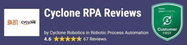 Cyclone Robotics Was Recognized as a “Strong Performer” by the “Gartner Peer Insights ‘Voice of the Customer’: Robotic Process Automation” Report