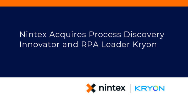 Nintex Acquires Process Discovery Innovator and RPA Leader Kryon