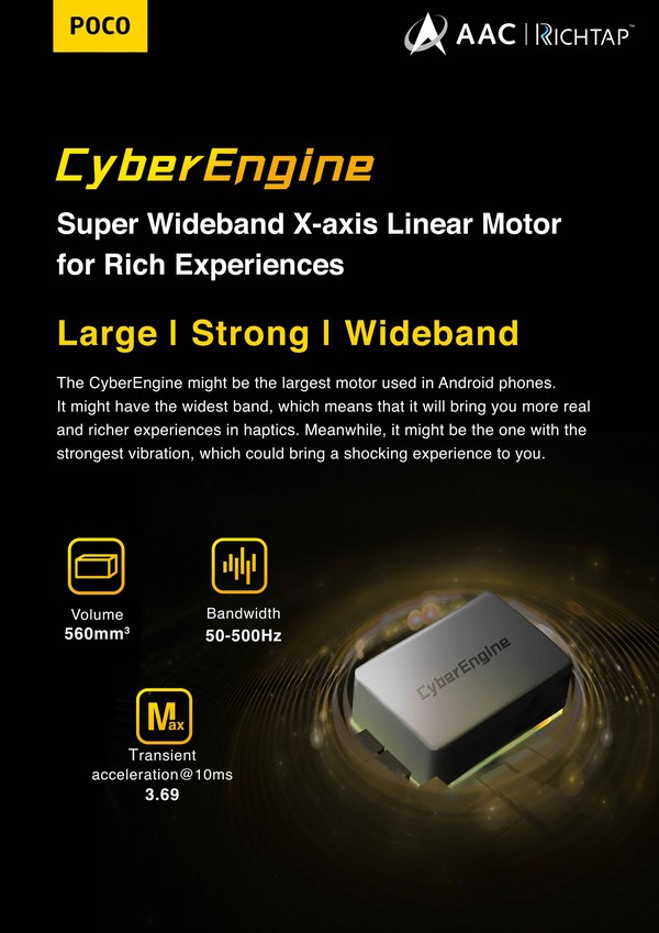 AAC Technologies and POCO jointly launch CyberEngine Super-Wideband Linear Motor with the POCO F4 GT