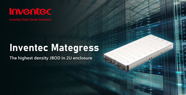 Inventec unveils Mategress, the highest density JBOD in 2U enclosure